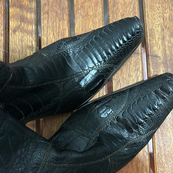 Sebastiano Migliore Italian Leather Reptile-Embossed Ankle Boots | Size 6 - Picture 4 of 5